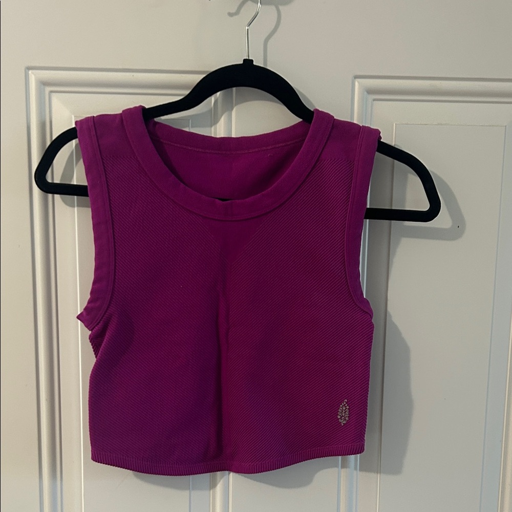 FP Movement by Free People Fuchsia Sleeveless Crop Muscle tank